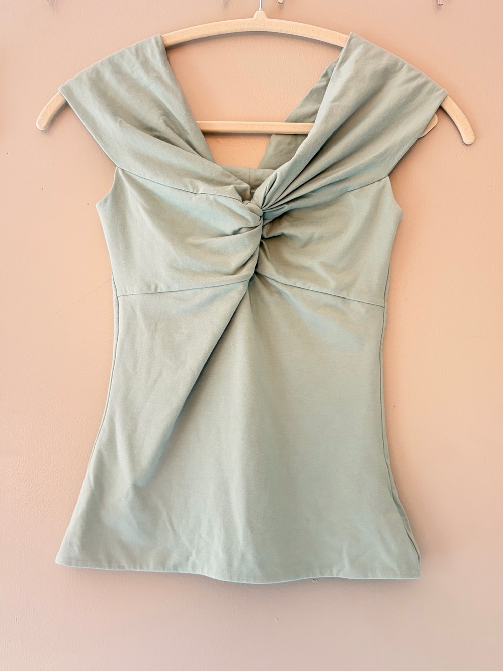 Aritzia Twist-Knot Sage Green Top